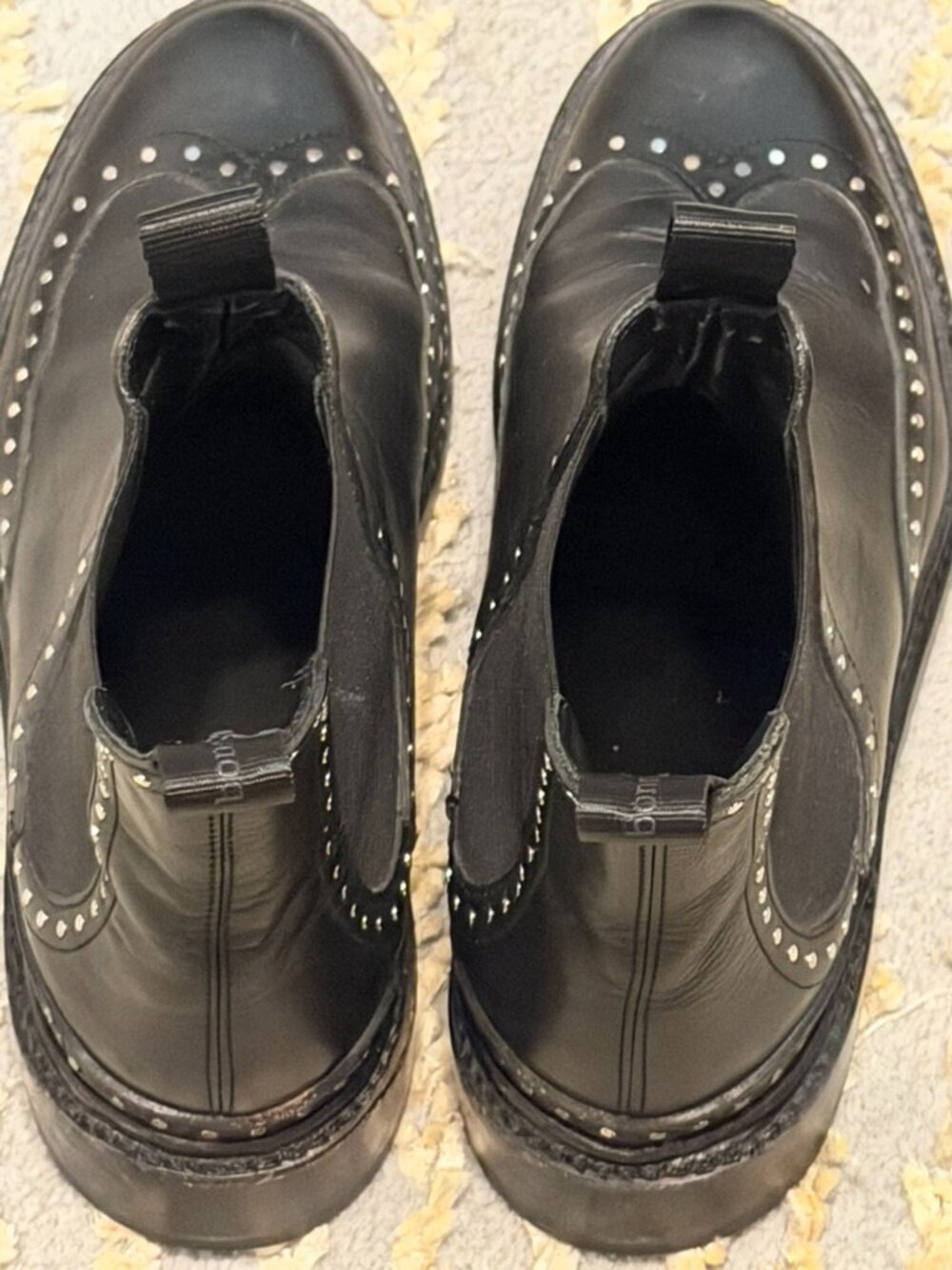 Rag & Bone Benson Chelsea Boots Black Studded Leather Ankle Boots 38 / 7.5 - Picture 6 of 16